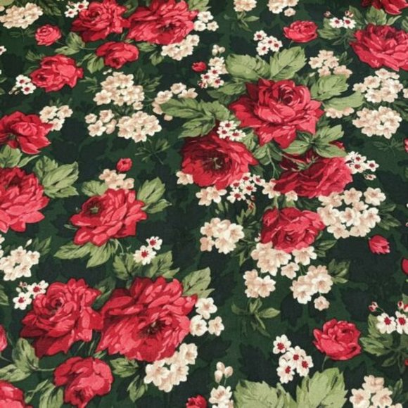 Fabric Other - Stunning Florals on Green by Faye Burgos for Marcus Bros Cotton Fabric